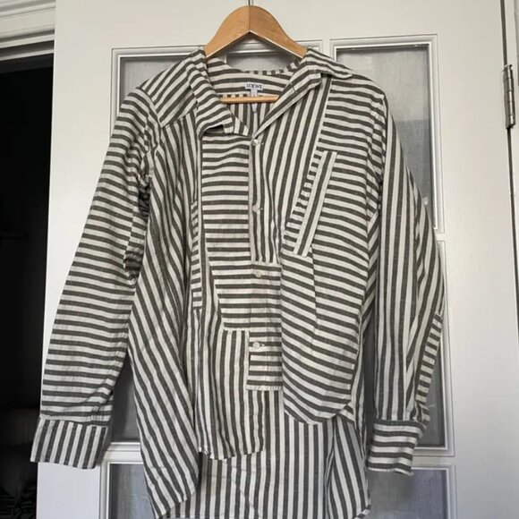 LOEWE asymmetrical striped button-up - Picture 3 of 6